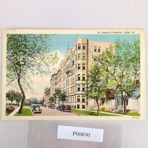 St Joseph's Hospital Joliet Illinois 1930s Linen Postcard IL PC 1941